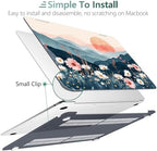 DONGKE Compatible with MacBook Air 13 inch Case 2021 2020 2019 2018 Release A2337 M1 A2179 A1932 with Retina Display & Touch ID, Plastic Hard Shell & Keyboard Cover - Sun & Daisie - Image 4