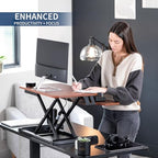 VIVO Dark Walnut 26 in Standing Desk Converter, DESK-V026KA - Image 4