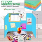 24 Pack Desk Privacy Panel Desk Divider - Pastel Colorful Testing Dividers for Classroom Supplies- Easy Clean Privacy Shields for Student Testing Desk dividers- Includes Extra Labels - Image 5