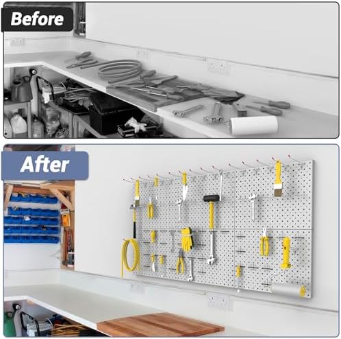 WALMANN 6-Pack 12"x16" Pegboard Panels for Garage, Tool Organizer Pegboards - Image 7