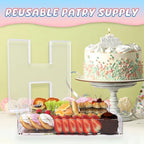 13.8" Extra Large Acrylic Letter Charcuterie Board Box, Reusable Fillable Letter Cake Candy Dish Display Serving Tray for Birthday Anniversary Party Decoration (H) - Image 5