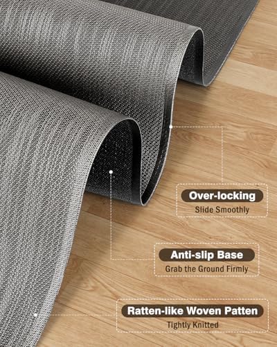 Blvornl Ultra Large Office Chair Mat for Hardwood Floor, Rolling Chair Mat for Hard Wood, Large Anti-Slip Hard Floor Protector, Heavy Duty Computer Desk Rug for Office and Home 47.2"*60" Grey - Image 3
