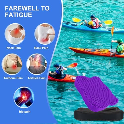 Thicken 19.7in Seat Cushion, Gel Seat Cushion for Long Sitting–Office Chair, Wheelchair, Car Pad, Large Cooling Support Pad for Back Pain, Sciatica, Tailbone Pain Relief - Image 5