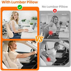 CloudBliss XL Lumbar Support Pillow, Memory Foam for Office Chair, Khaki - Image 3