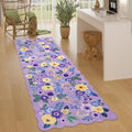 DUKINO 2x6 Runner Rug, Floral Washable Rug for Kitchen Non Slip, Purple by DUKINO