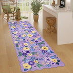 DUKINO 2x6 Runner Rug, Floral Washable Rug for Kitchen Non Slip, Purple by DUKINO