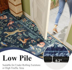 DUKINO 2x12 Washable Runner Rug, Non Slip Animal Rug for Kitchen Navy Blue - Image 6