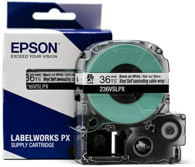 Epson LABELWORKS 236VSLPX-5PK Label Tape - Black on White - 1.5" (36mm) - Image 6