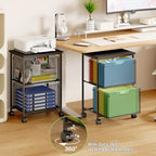 Sbanmao Letter/Legal Rolling File Cart with 2 Storage Drawers, Under Desk Storage, Vertical Filing Cabinet for Home Office, Hanging File Folders Organizer, Mobile Utility Cart Printer Stand, Black - Image 4