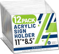 Aheroi Acrylic Sign Holder 8.5x11, Plastic Sign Holder Acrylic Stand 12Pack by Aheroi