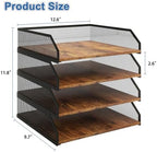 Natwind 4-Tier Stackable Metal Mesh Paper Organizer with Sliding Tray,Retro - Image 2