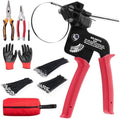 Heavy Steel Cable Tie Gun Tool Set, 2026 Upgraded Stainless Steel Cable Tie Gun with 200pcs Uv Resistant Black Metal Zip Ties Heavy Duty Outdoor Fastening & Cutting for Chain Link Fence, Exhaust Pipe by Unknown