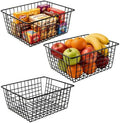 3 Pack Large Wire Baskets, Sturdy Black Wire Basket, Metal Basket for Organizing Kitchen, for Food Pantry Home Office Desk Shelf Bathroom Bedroom (14.2 x 11.1 x 6.3 inch) by Unknown