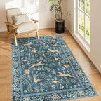 DUKINO 4x6 Area Rug, Non Slip Animal Washable Rug for Living Room, Blue by DUKINO