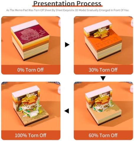 3D Memo Pad, 3D Calendar 2027, Time Piece Calendar, Tear-Off Calendars 2027, 3D Paper Carving Art Memo Pad, Art Carving Sticky Notes for Office Home Gifts Ornaments (Laojunshan New) - Image 4