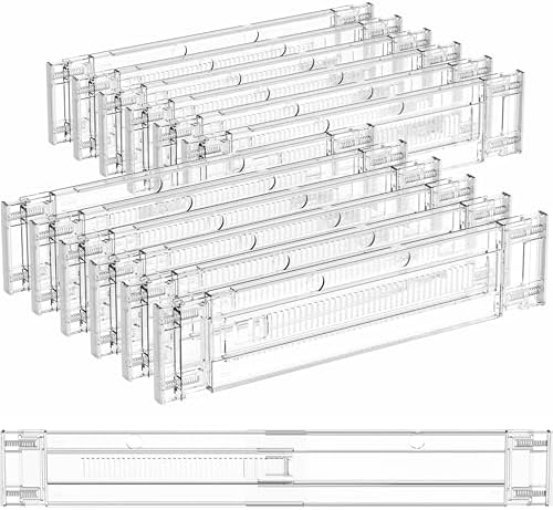 Yieach 12 Pack Clear Expandable Deep Drawer Separators From 15 to 21'' - 3.2 Inch Tall Acrylic Drawer Dividers for Clothes,Dresser Drawer Dividers for Dresser,Baby Nursery,Clothing,Sock or Underwear by Yieach