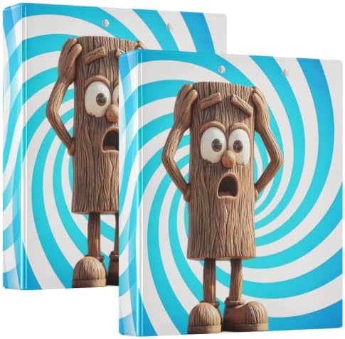 ALAZA Brainrot Tung Tung Tung Sahur (5) 3 Ring Binder 1.5 Inch Three Ring Office Binders w/clipboard & 3 Pockets, Hold 200 Sheets, 2 pcs by ALAZA