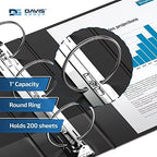 Premium Economy 3-Ring Binder, Spine Label, 1" Round Rings, Black, 6 Pack - Image 2