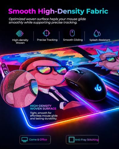 RGB Mouse Pad XXL Gaming Desk Mat 19 Light Modes, 35.4 x 15.7IN - Image 5