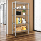 5 Tier Storage Racks Shelving, Heavy Steel Pantry Shelves, Adjustable Wire Shelving Rack, Suitable for Garage, Kitchen, Bathroom, Office, 29" W x 13.4" D x 59" H, Chrome - Image 2