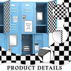 Demonwer 10 Pcs Locker Accessories Kit Black White Checkered Locker Organizer Magnetic Whiteboard Mirror Pen Holder Pen for Storage Organizing Shelf Back to School Party Supply - Image 3