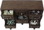Kate and Laurel Apothecary Wood Desk Drawer Set, 9 Drawers, Rustic Brown - Image 6