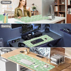 Watercolor Daisy Office Desk Mat 31.5" x 15.7" Desktop Mat PU Leather Large Mouse Pad White Mousepad Non-Slip Table Mat for Girls, Women, Home, Work, Computer, and Gaming - Image 6