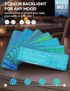 Wireless Keyboard and Mouse, Backlit Typewriter with Magnetic Wrist Rest - Image 2