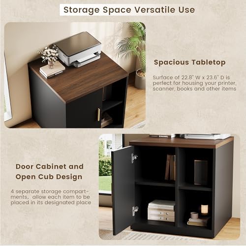 ModernMate Printer Stand with Door, Open Adjustable Shelves - Image 2