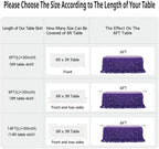 Leegleri Purple Tulle Curly Willow Table Skirt for Little Mermaid Party Baby Shower,Tutu Ruffle Rectangle Table Skirts (L 9(ft)*H 30in Table Skirt) - Image 6