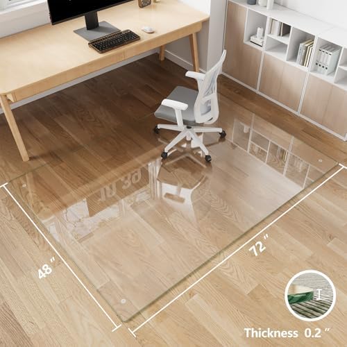Koonmi Glass Chair Mat for Carpet, 48"x72" Thick Office Chair Mat - Image 3
