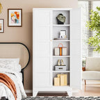 Letaya 72" H Metal Storage Cabinet with 2 Doors and 4 Shelves,Tall Kitchen Pantry Cabinets,Utility Pantry Organizers for Cupboard/Dining/Bathroom/Home Office/Garage (White, 72" H x 18" D x 33.5" W) - Image 3