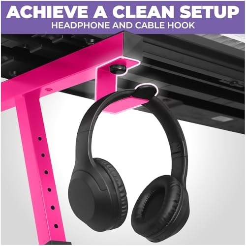 Liquid Stands Piano Keyboard Stand w/ Wheels - Z Style Adjustable and Portable Heavy Duty Music Stand for Kids and Adults - Fits 54-88 Key Electric Pianos - Sturdy Rolling Musical Keyboard Stand Pink - Image 5