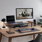 Across-Star Dual-Monitor-Stand-Riser-For-Desk Adjustable Length 32-40 Inch，Large Desktop Computer Monitor Riser For 2 Screens，Desk Shelf Organizer Riser Stand For Computer/Laptop/PC/Printer/TV Black - Image 2