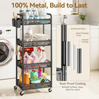 YASONIC 4 Tier Rolling Cart – Rolling Storage Cart with Wheels - Image 3