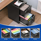 BYNSOE 2 Drawers File Cabinet with Lock Metal Vertical File Cabient with Wheels Mobile File Cabinet for Office Home Legal/Letter/a4 Size Require Assembly - Image 4
