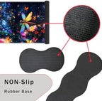 Keyboard Wrist Rest and Mouse Pad with Wrist Support Set Ergonomic Coaster,Memory Foam,Easy Typing Pain Relief,Large XL Desk Mat 31.5"x 11.8",Dragonfly Flower - Image 3