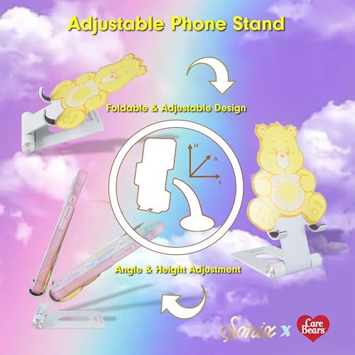 Sonix x Care Bears Character Phone Stand | Adjustable Cell Phone Holder, Desk Stand, Dock | Funshine Bear - Image 3
