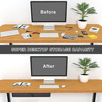 GOME Under Desk Slide out Pencil Drawer with Space Divider Design for Storing Pencil and Office Accessories, Underdesk Pull out Tray Organizer Mounted for Sit Stand Workstation - Image 7