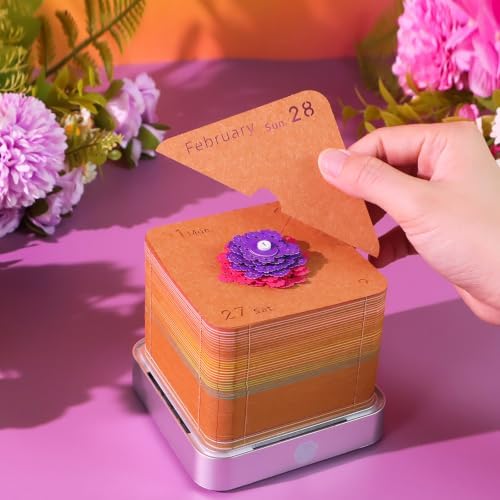 3D Memo Pad Time Piece Calendar 2027, 3D Tear-Off Art Desk Calendar 2027, Creative 3D Memo Pad Paper Art Tree House DIY Paper Carving Decoration (Rainbow Tree) - Image 4