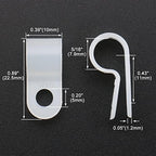 BAOMAIN 5/16-Inch R-Type Cable Clamps, 1000-Pack Wire Nylon Wire Management Clips, UC-1.5 Screw-On Cord Fasteners for Home, Office, and Industrial Use - Image 2