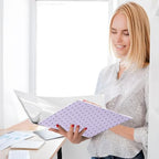 Standard View 3 Ring Binder, Lavender Black Polka Dot Durable Flexible Portable Waterproof Hardcover 1.5 Inch D Rings 500-Sheet Capacity Organizer 2PC - Image 4