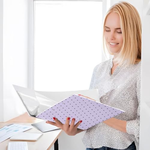 Standard View 3 Ring Binder, Lavender Black Polka Dot Durable Flexible Portable Waterproof Hardcover 1.5 Inch D Rings 500-Sheet Capacity Organizer 2PC - Image 4