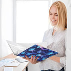 JIPONI 3 Ring Binder Jelly Fishs Blue 1 Inch Round Binders for Men Women Students, Cute File Organizer for Office Home School - Image 6