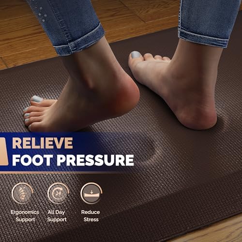 FEATOL Anti Fatigue Mat for Standing Desk & Kitchen Floor, 9/10 Extra Thick - Image 3