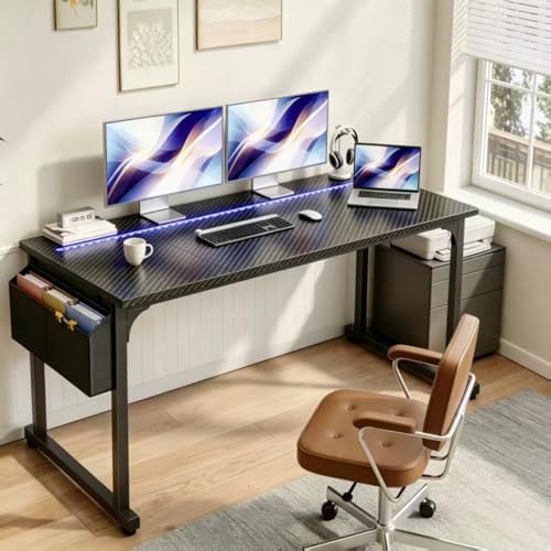 DurayLoly 63 Inch Gaming Desk with RGB LED Lights for Bedroom - Image 2