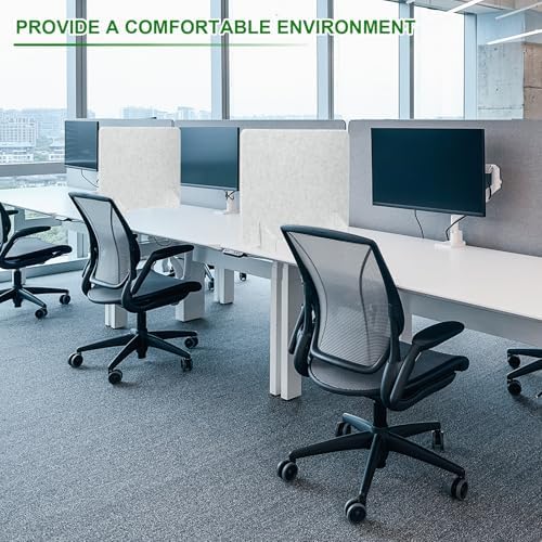 PATIKIL Desk Dividers 24" x 24", 1 Pack Desk Privacy Panel Freestanding Noise Reducing Partition Acoustic Panel with 2Pcs Support Feet for Testing Office Home Library, Light Gray Style A - Image 5