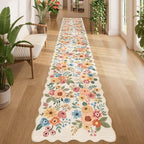 DUKINO 2x12 Washable Runner Rug, Long Runner Rug for Hallway, Beige Yellow by DUKINO