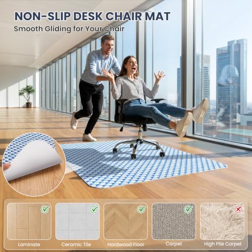 Office Chair Mat for Carpet Patterned PVC Non-Slip “35x48” Hardwood Floor - Image 2