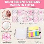 Sprial Notebooks with Pens Bulk, 48 Pack, 5.5 x 4.7 Inch, Pink Bow - Image 4